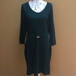 Calvin Klein XL Green Scuba Sweater Dress JL